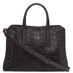 DKNY Black “Ewen Leather Satchel” Tote NWT